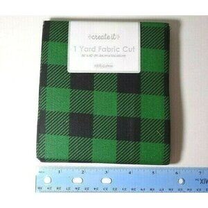 Buffalo Check Green Black Precut Sewing Fabric 36 x 42-inch Apparel Quilt NEW